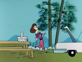 Screenshots from the 1961 Hanna-Barbera cartoon Batty Bear