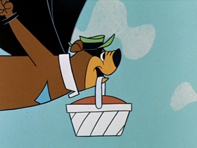 Screenshots from the 1961 Hanna-Barbera cartoon Batty Bear