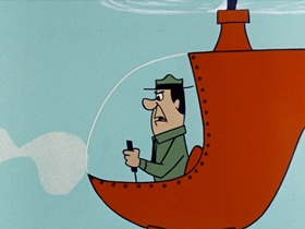 Screenshots from the 1961 Hanna-Barbera cartoon Batty Bear