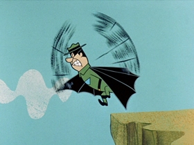 Screenshots from the 1961 Hanna-Barbera cartoon Batty Bear