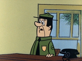 Screenshots from the 1961 Hanna-Barbera cartoon Threadbare Bear