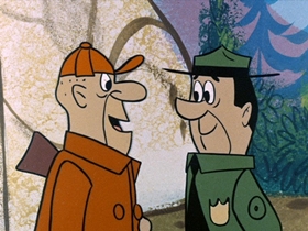 Screenshots from the 1961 Hanna-Barbera cartoon Threadbare Bear