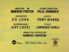 Screenshots from the 1961 Hanna-Barbera cartoon Ice Box Raider