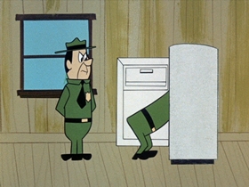 Screenshots from the 1961 Hanna-Barbera cartoon Ice Box Raider