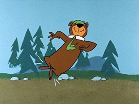 Screenshots from the 1961 Hanna-Barbera cartoon Yogi