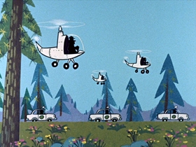 Screenshots from the 1961 Hanna-Barbera cartoon Yogi