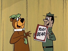 Screenshots from the 1961 Hanna-Barbera cartoon Yogi