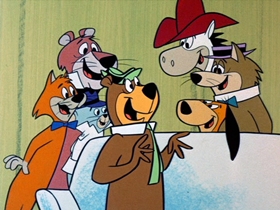 Screenshots from the 1961 Hanna-Barbera cartoon Yogi