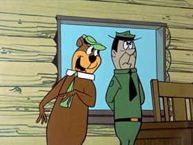 Screenshots from the 1961 Hanna-Barbera cartoon Yogi