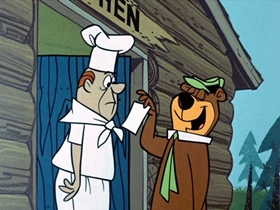 Screenshots from the 1961 Hanna-Barbera cartoon Yogi