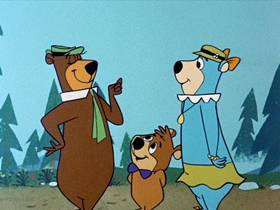 Screenshots from the 1961 Hanna-Barbera cartoon Yogi