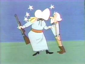 Screenshots from the 1961 Bagdasarian Productions cartoon Buffalo Gals