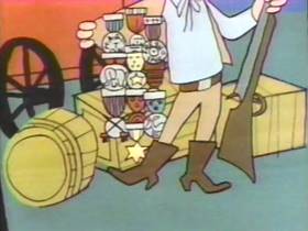 Screenshots from the 1961 Bagdasarian Productions cartoon Buffalo Gals