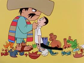 Screenshots from the 1961 Bagdasarian Productions cartoon The Brave Chipmunks