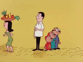 Screenshots from the 1961 Bagdasarian Productions cartoon The Brave Chipmunks