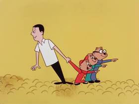 Screenshots from the 1961 Bagdasarian Productions cartoon The Brave Chipmunks