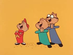 Screenshots from the 1961 Bagdasarian Productions cartoon The Brave Chipmunks