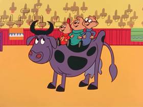 Screenshots from the 1961 Bagdasarian Productions cartoon The Brave Chipmunks