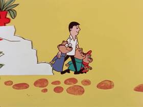 Screenshots from the 1961 Bagdasarian Productions cartoon The Brave Chipmunks