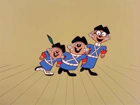 Screenshots from the 1961 Bagdasarian Productions cartoon Yankee Doodle