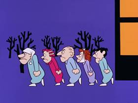 Screenshots from the 1961 Bagdasarian Productions cartoon Witch Doctor