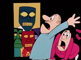 Screenshots from the 1961 Bagdasarian Productions cartoon Witch Doctor