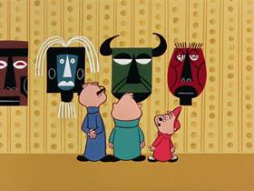 Screenshots from the 1961 Bagdasarian Productions cartoon Witch Doctor