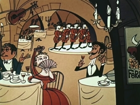 Screenshots from the 1961 Bagdasarian Productions cartoon Spain