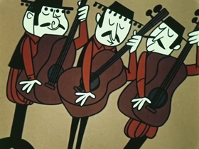Screenshots from the 1961 Bagdasarian Productions cartoon Spain