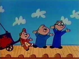 Screenshots from the 1961 Bagdasarian Productions cartoon Swing Low, Sweet Chariot