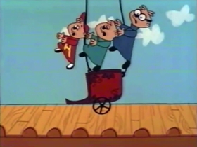 Screenshots from the 1961 Bagdasarian Productions cartoon Swing Low, Sweet Chariot