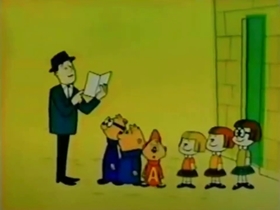 Screenshots from the 1961 Bagdasarian Productions cartoon Comin