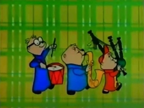 Screenshots from the 1961 Bagdasarian Productions cartoon Comin