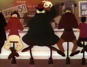 Screenshots from the 1961 Disney cartoon A Salute to Father