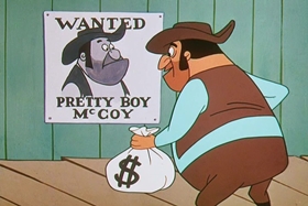 Screenshots from the 1961 Walter Lantz cartoon Rough and Tumbleweed