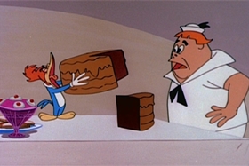 Screenshots from the 1961 Walter Lantz cartoon The Bird Who Came To Dinner