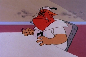 Screenshots from the 1961 Walter Lantz cartoon The Bird Who Came To Dinner