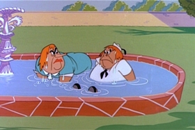 Screenshots from the 1961 Walter Lantz cartoon The Bird Who Came To Dinner