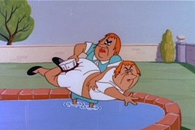 Screenshots from the 1961 Walter Lantz cartoon The Bird Who Came To Dinner