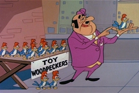 Screenshots from the 1961 Walter Lantz cartoon The Bird Who Came To Dinner