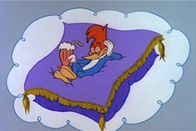 Screenshots from the 1961 Walter Lantz cartoon The Bird Who Came To Dinner