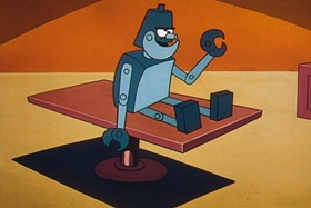 Screenshots from the 1961 Walter Lantz cartoon Franken-Stymied