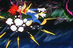 Screenshots from the 1961 Walter Lantz cartoon Franken-Stymied