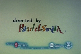 Screenshots from the 1961 Walter Lantz cartoon Busman