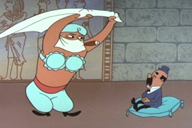 Screenshots from the 1961 Walter Lantz cartoon Case of the Red-Eyed Ruby
