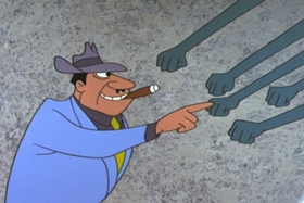 Screenshots from the 1961 Walter Lantz cartoon Case of the Red-Eyed Ruby