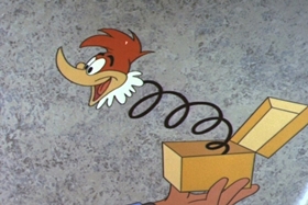 Screenshots from the 1961 Walter Lantz cartoon Case of the Red-Eyed Ruby