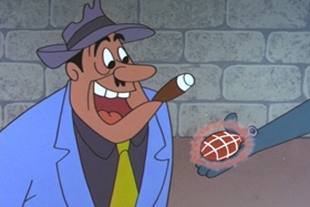 Screenshots from the 1961 Walter Lantz cartoon Case of the Red-Eyed Ruby