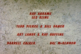 Screenshots from the 1961 Walter Lantz cartoon Case of the Red-Eyed Ruby