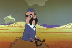 Screenshots from the 1961 Walter Lantz cartoon Case of the Red-Eyed Ruby